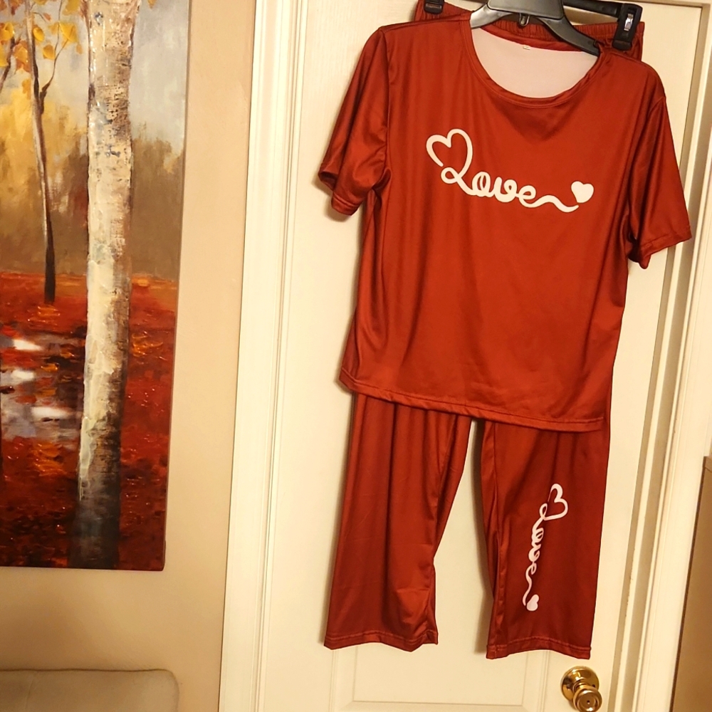 A brand new beautiful pajamas set size small by Chic Soul.It is orange. $18